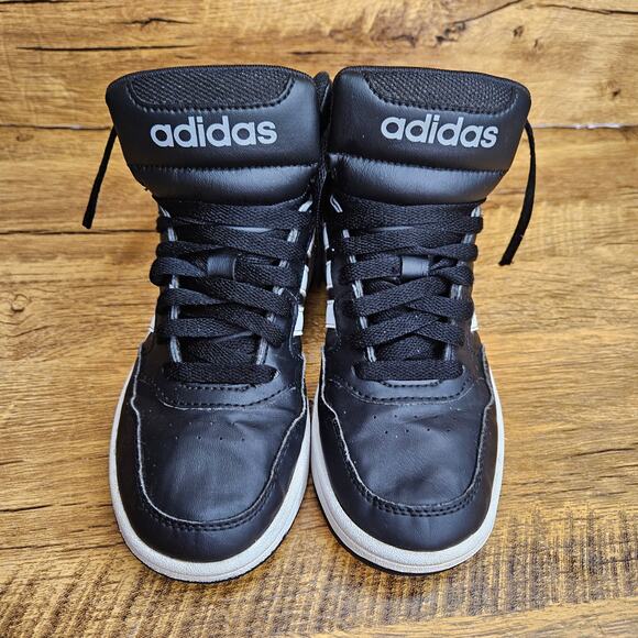 Adidas Hoops Mid 3.0 Black lace up Sneaker size 2 - Picture 8 of 9